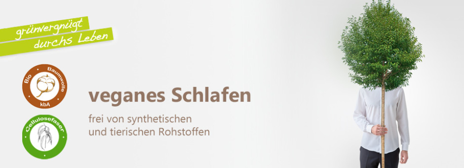 vegane Bettdecken und Kissen - veganes Schlafen und Leben bei purnatour, frei von synthetischen und tierischen Rohstoffen und Produkten