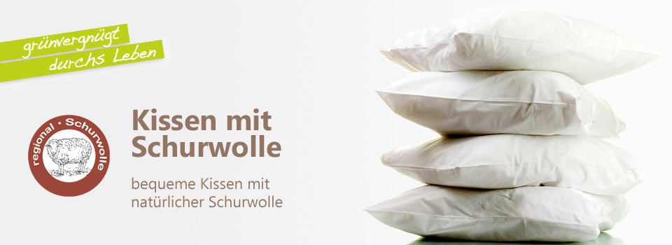 natürliche ökologische Bio Kissen und Kopfkissen mit kbT Schurwolle kontrolliert biologische Tierhaltung