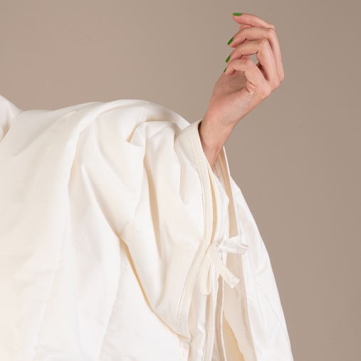 Detail tencel bettdecke bio 4 jahreszeiten warm weich kuschelig Steckknöpfe grünvergnügt by purnatour