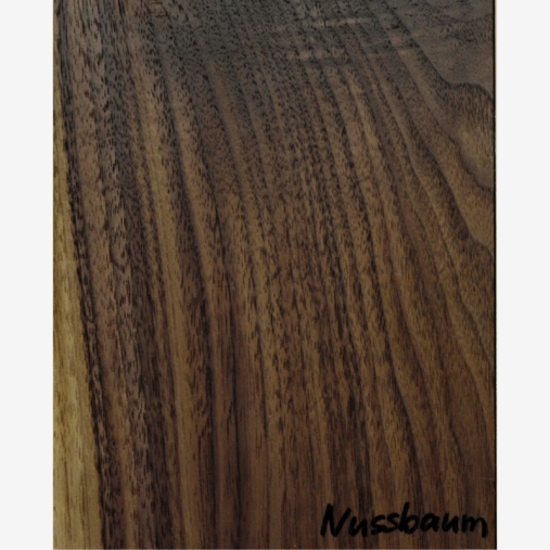 Holzmuster Massivholz Bett CalmaForm Nussbaum von purNatour
